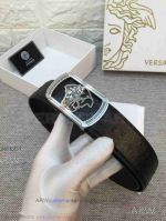 AAA Quality Versace Reversible Leather Belt Prcie - Silver Buckle